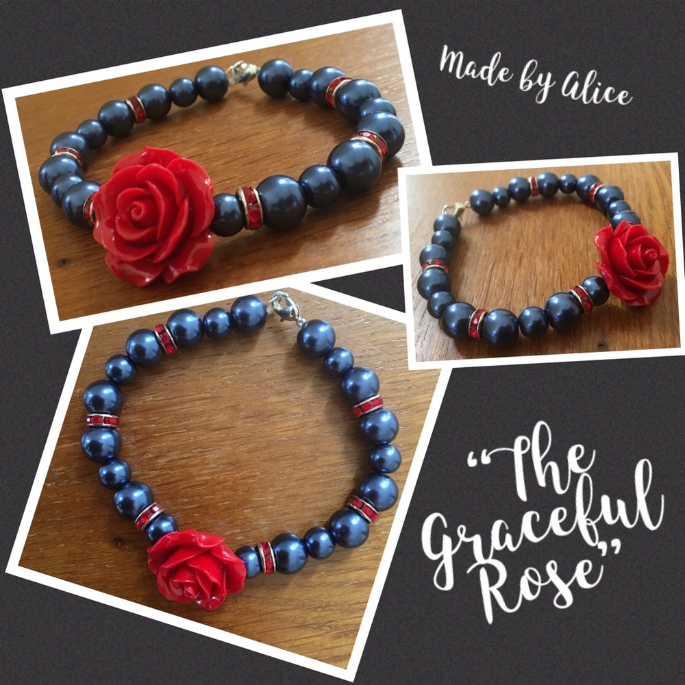 Rose Bracelet - Handmade by Alice - 9”